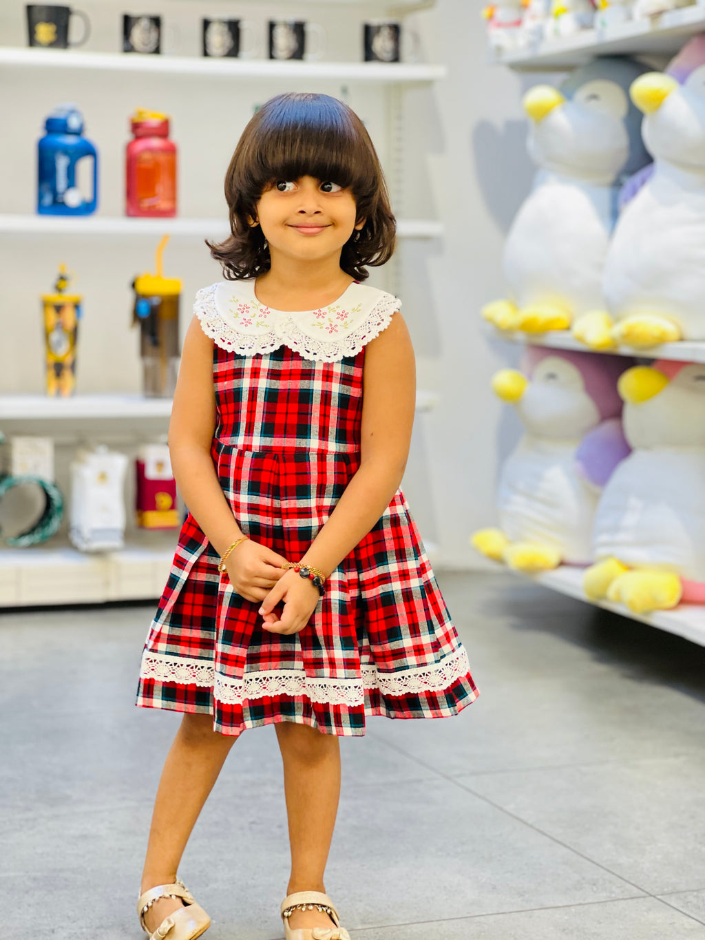 Christmas check frock 💫🎄💫🎄