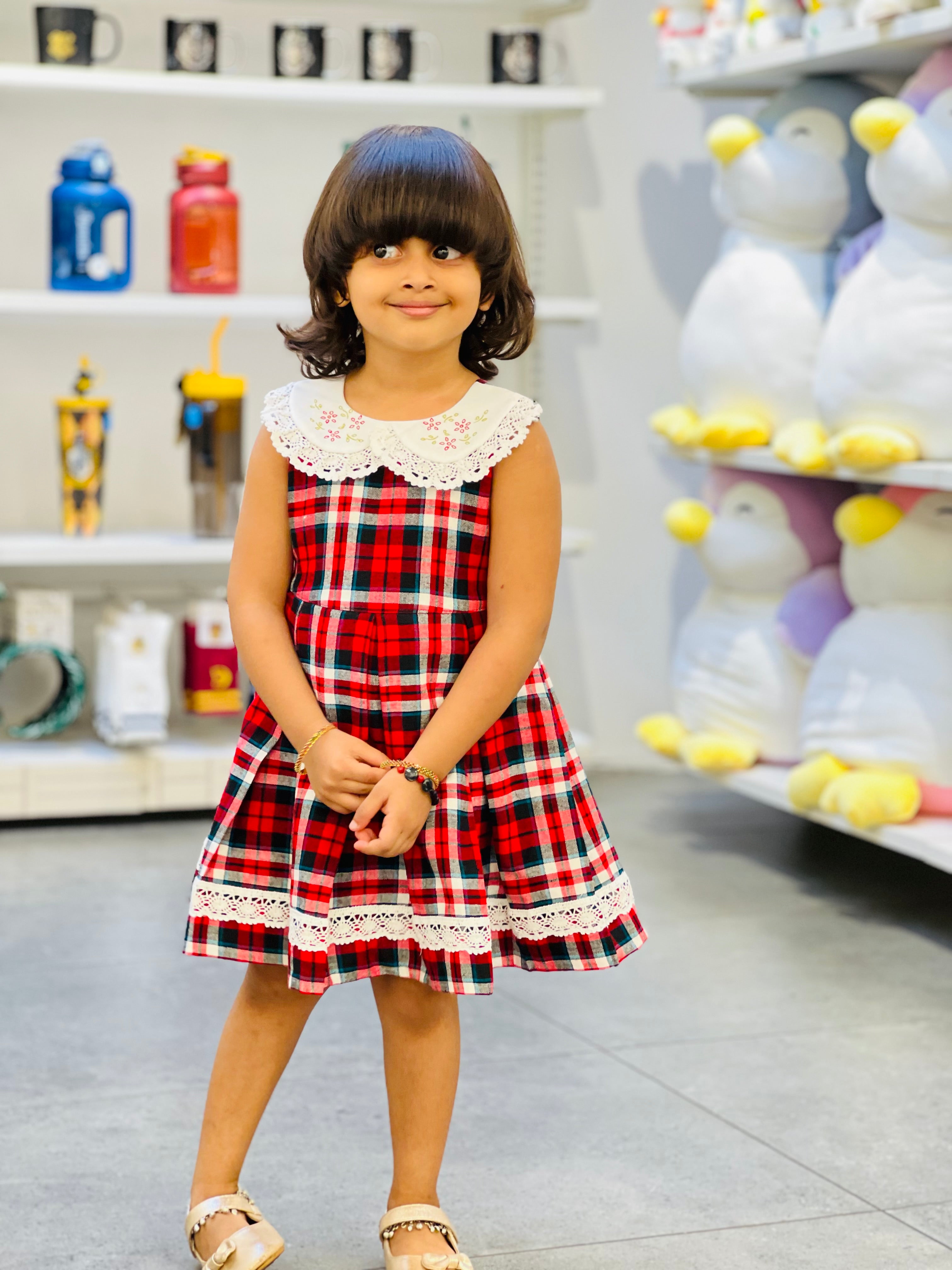 Christmas check frock 💫🎄💫🎄