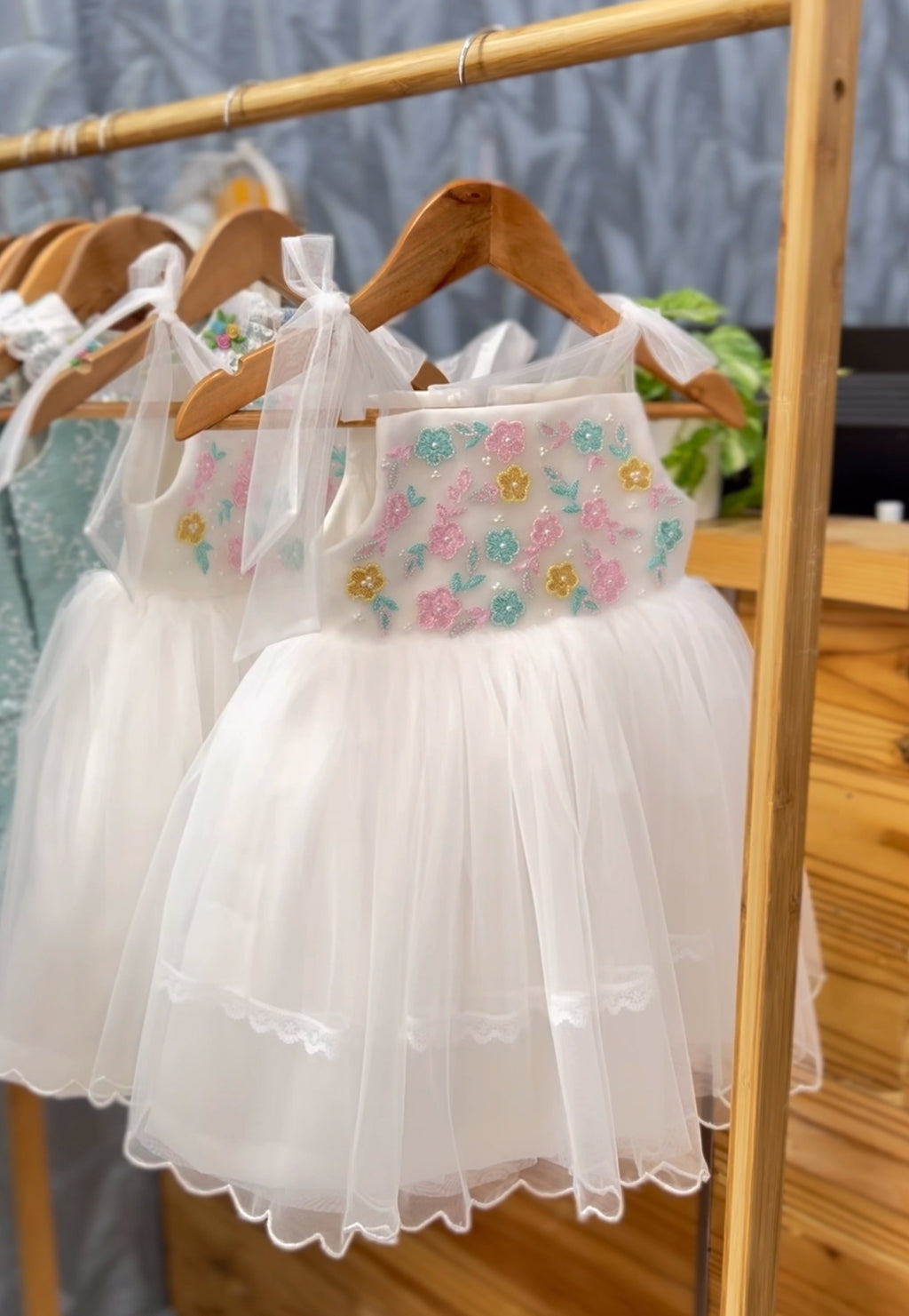 White Handworked Baptism frock for baby girl