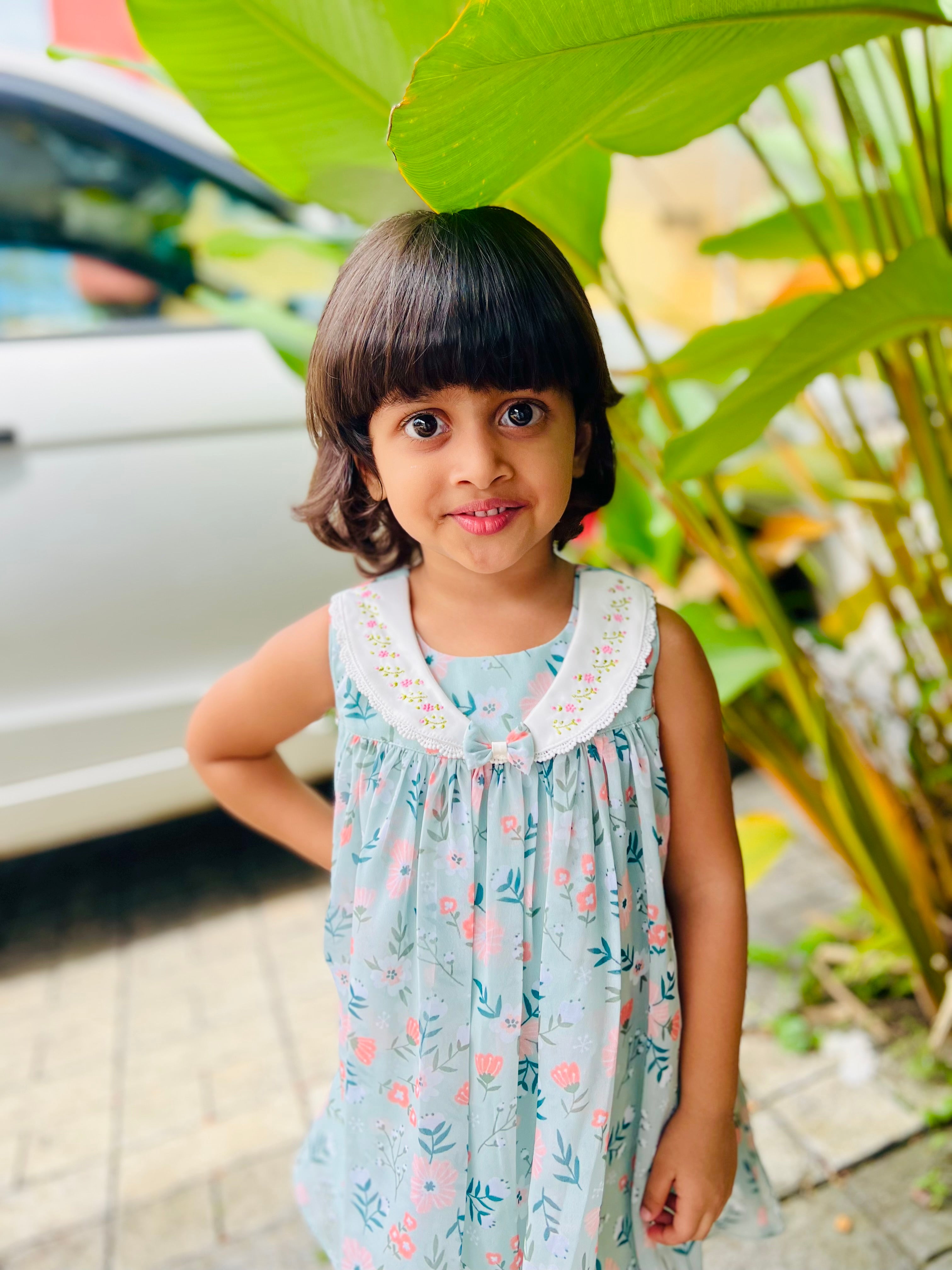 Floral georgette frock 💫💚