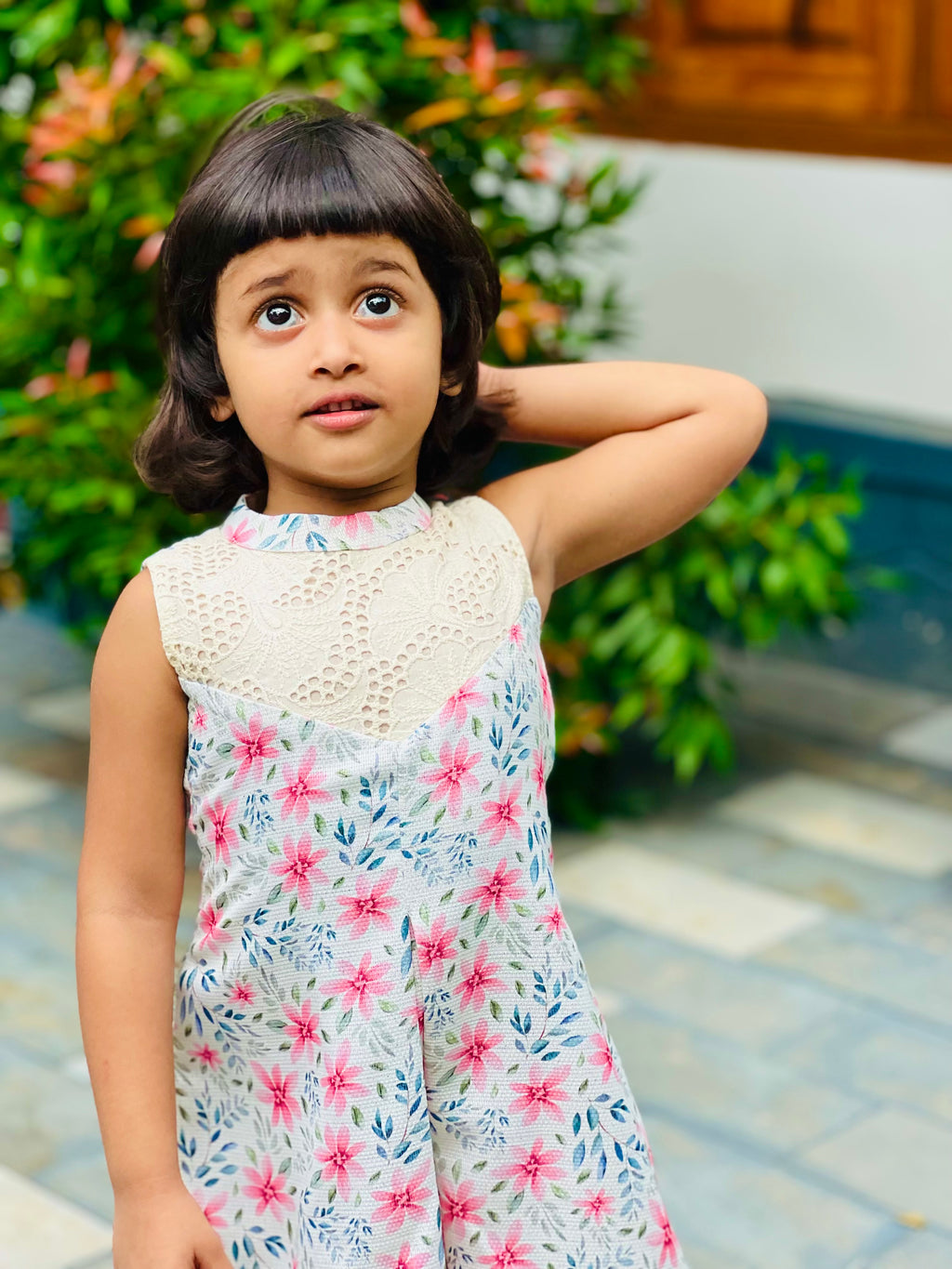 Floral cutwork frock