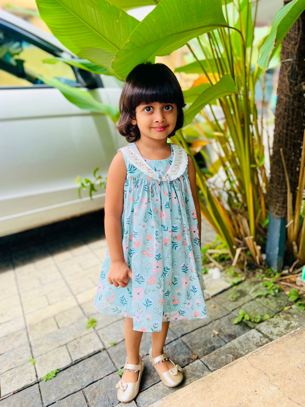 Floral georgette frock 💫💚