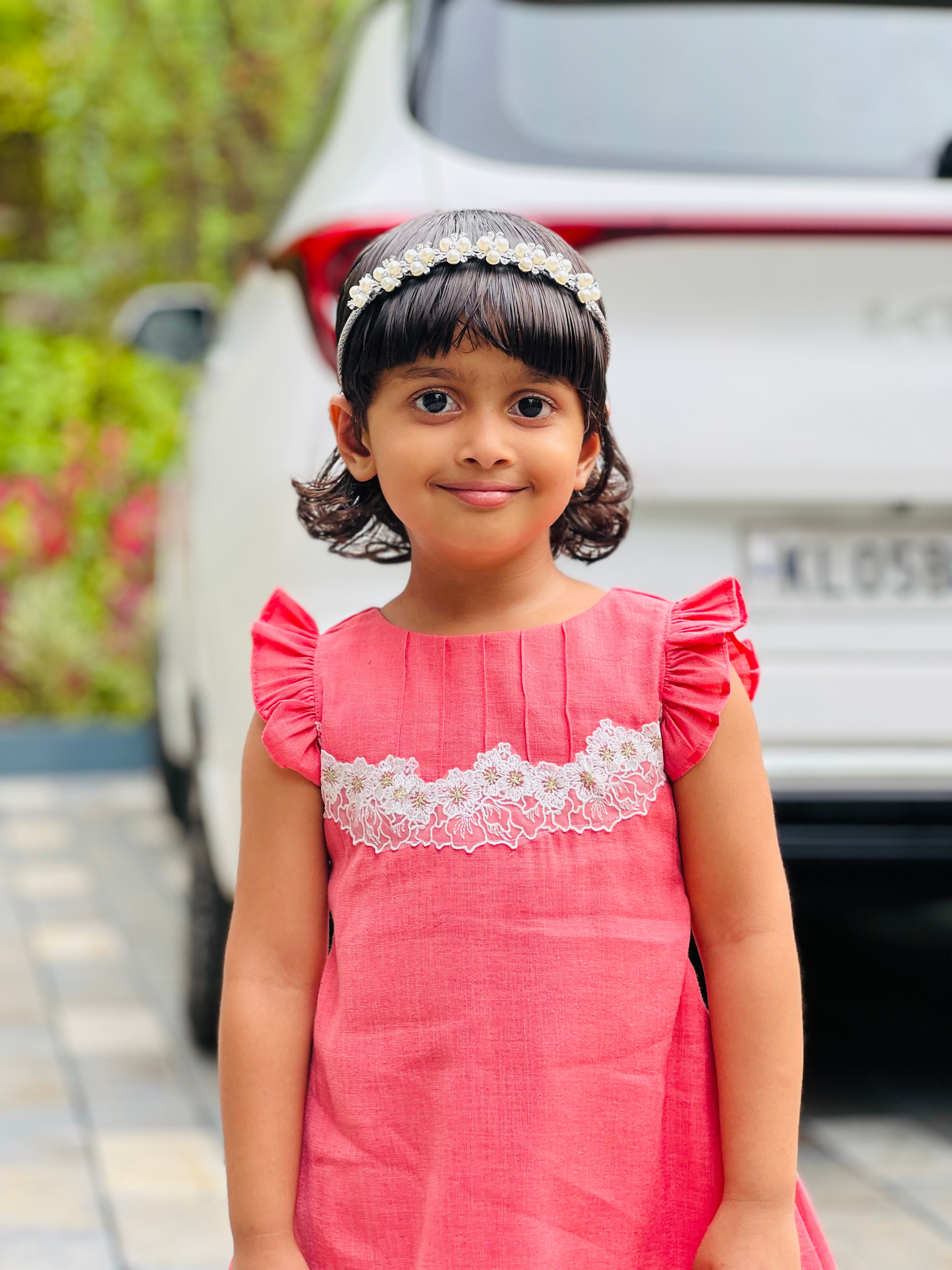 Semi linen ruffles frock 💫🤍💫🤍