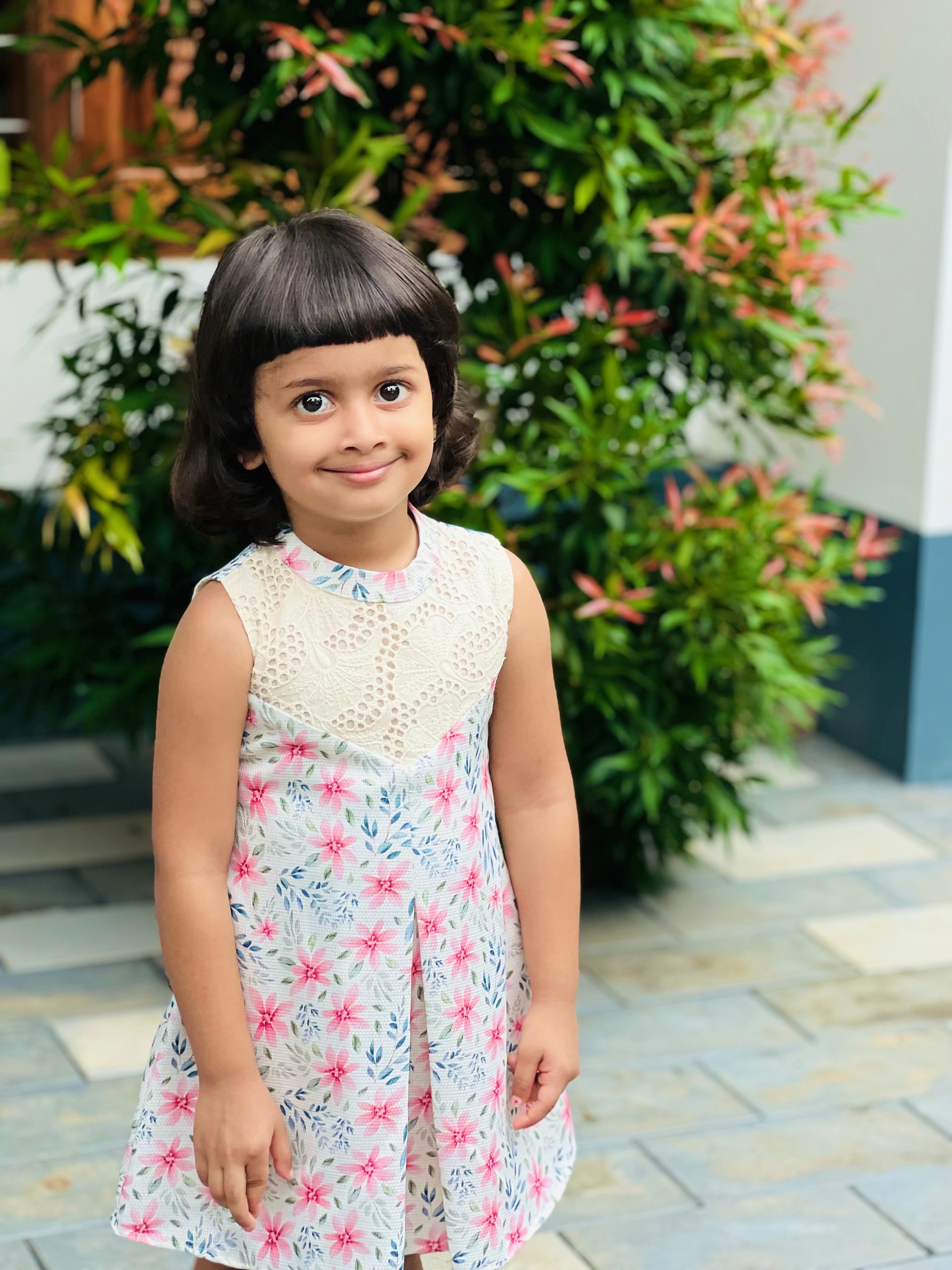 Floral cutwork frock