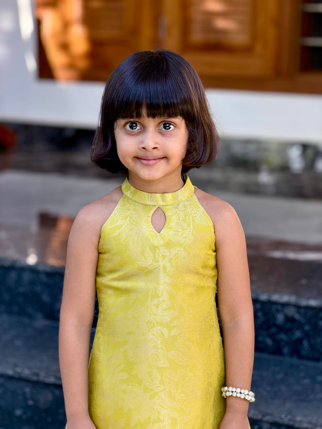 Semi Banarasi frock 💛🩷💚