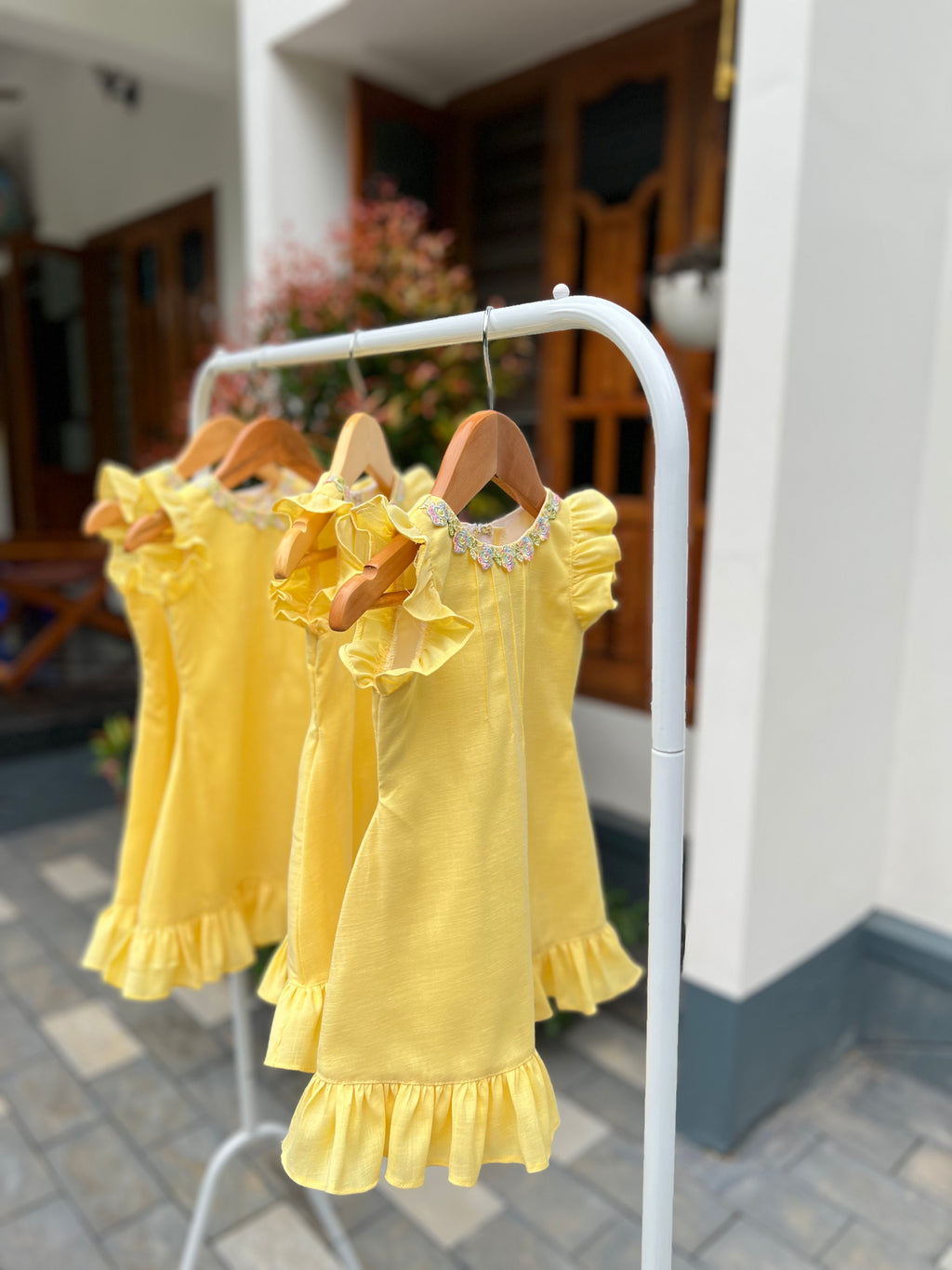 Yellow semi linen frock 💫💛💫💛
