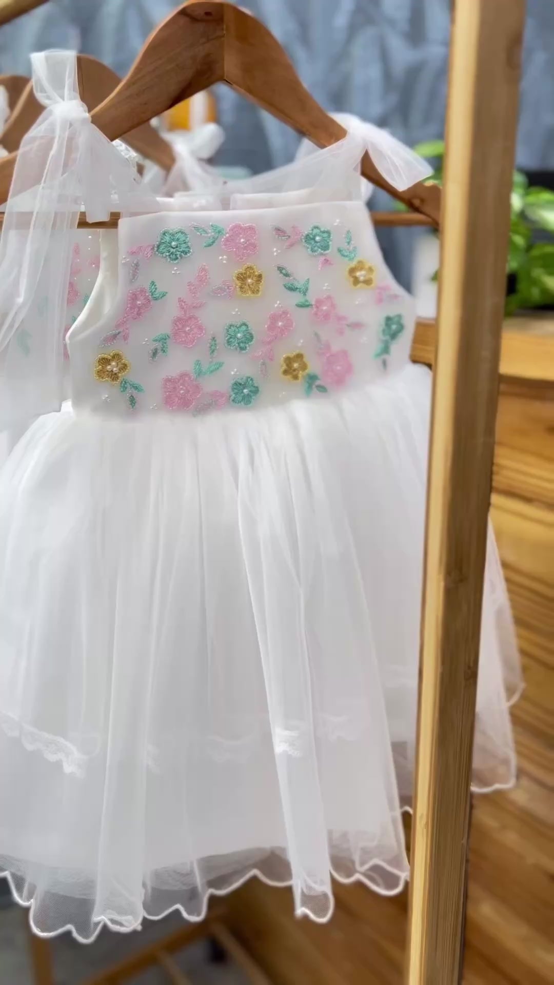 White Handworked Baptism frock for baby girl